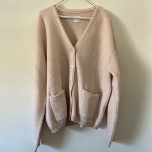 Anine Bing oversized baby pink cardigan